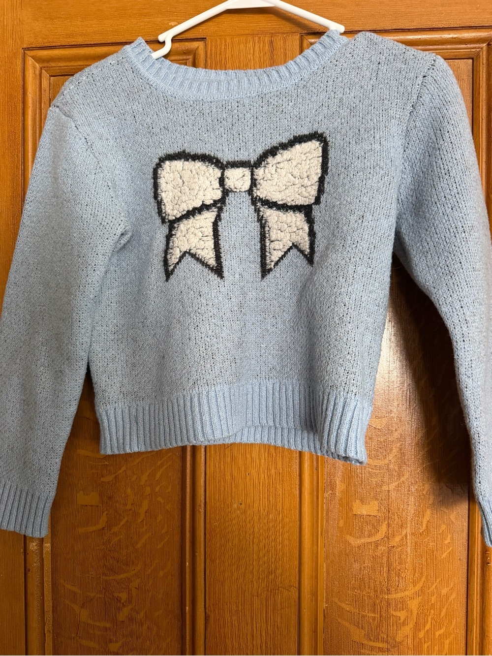 Light Blue Girls  Knit Sweater with Bow